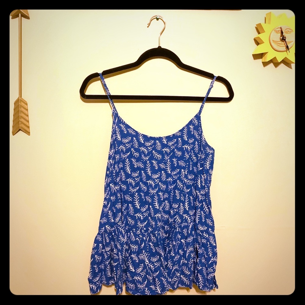 Blue flowy Tank Top